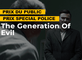 Affiche de « The Generation Of Evil » avec deux hommes face à face, prix du public et prix spécial police