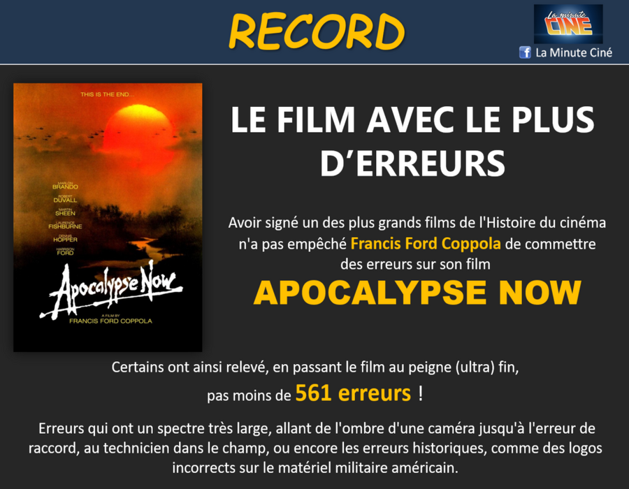 RECORD – Les films avec le plus d’erreurs